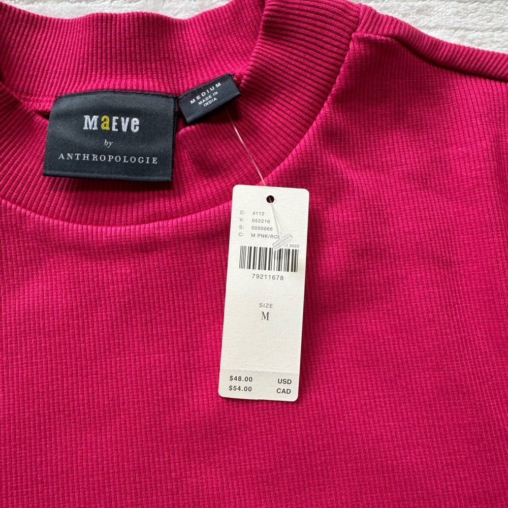 Anthropologie Fuchsia Short Sleeve Tee - Picture 5 of 8